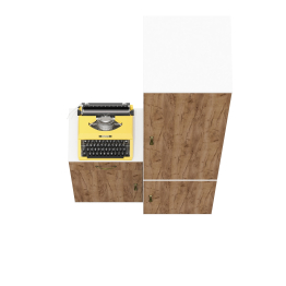 Пенал пять полок и тумба с ящиком и дверкой Лидер-8