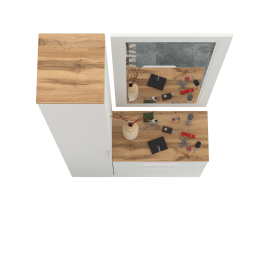 Шкаф-пенал в прихожую с обувницей и зеркалом Октава.