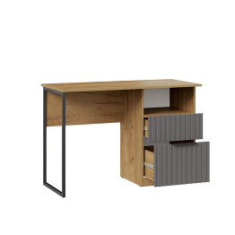 Стол письменный Хилтон тип 1, дуб крафт золотой, графит матовый