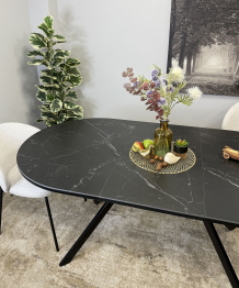 Стол Kenner DO1300 раздвижной, керамика, опоры черные