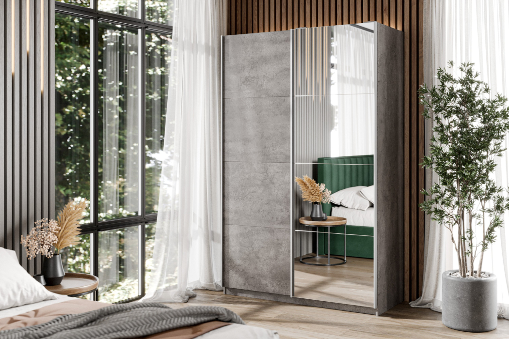 Шкафы-купе 2-х дверные, Шкаф-купе Smart 1222 2х дверный (фасады ЛДСП,зеркало) профиль серебро