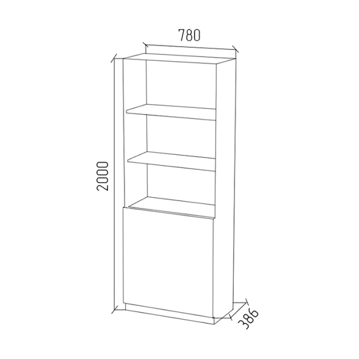 Стеллаж широкий с 2-мя дверьми и полками МДК (Венге) купить за 10099 ...