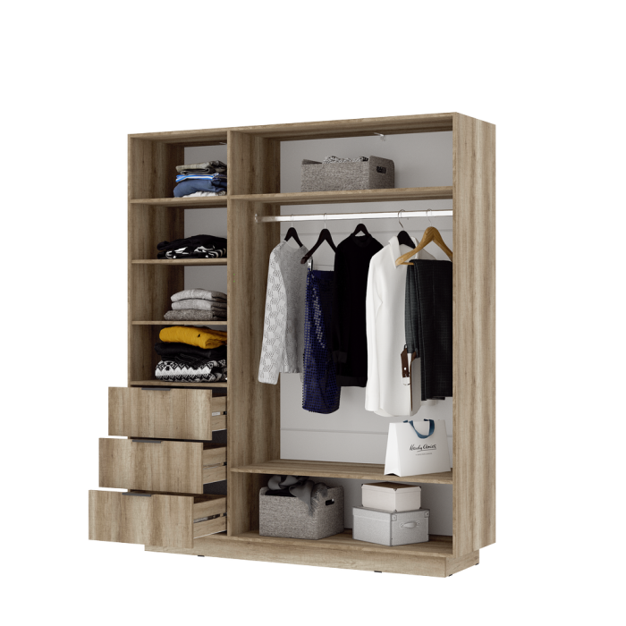 Шкафы распашные, Шкаф МС Даллас ШК 01 3-х створчатый