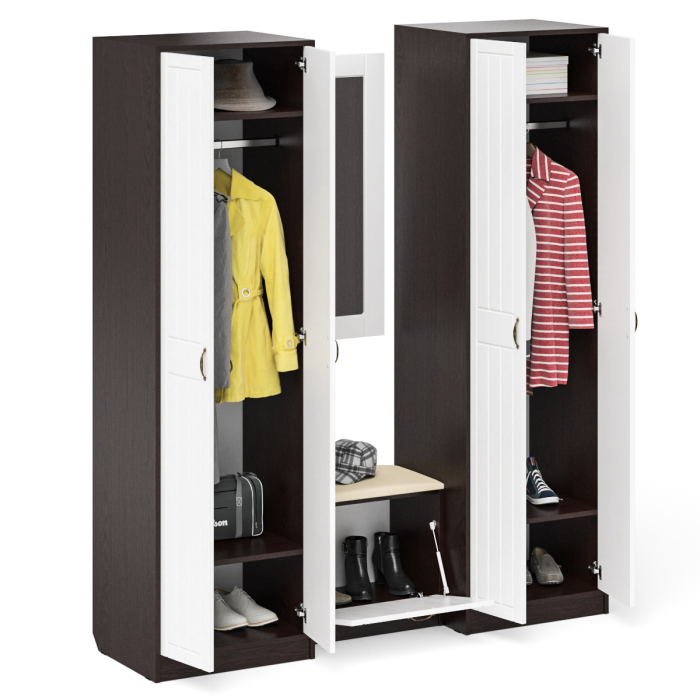 Прихожие, Прихожая П-6 компоновка № 8 МДФ фрезеровка прованс