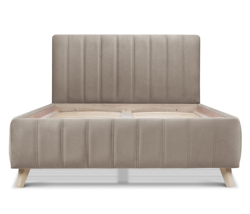 Двуспальные, Кровать с мягким изголовьем Монако 140, микровелюр