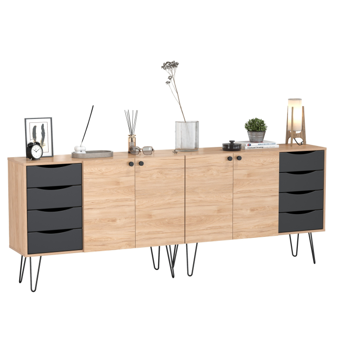 Комоды, Два комода-тумбы с четырьмя ящиками и дверкой каждый Брюс