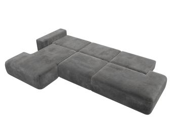 Диван угловой Лига-036 НПБ Модерн Лонг левый угол, велюр TOWER