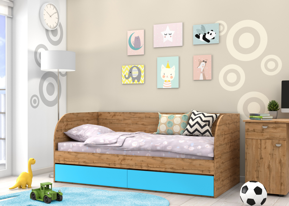 Кровати одноярусные, Детская кровать  Golden Kids 7 дуб вотан