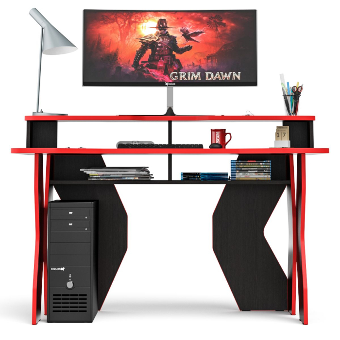 Прямые компьютерные столы, Стол для геймера с надстройкой МД-СК5-1400Н