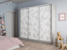 Шкафы-купе 3-х дверные, Шкаф-купе Экспресс 3-х дверный Фотопечать Ленты Стекла 240х60х220