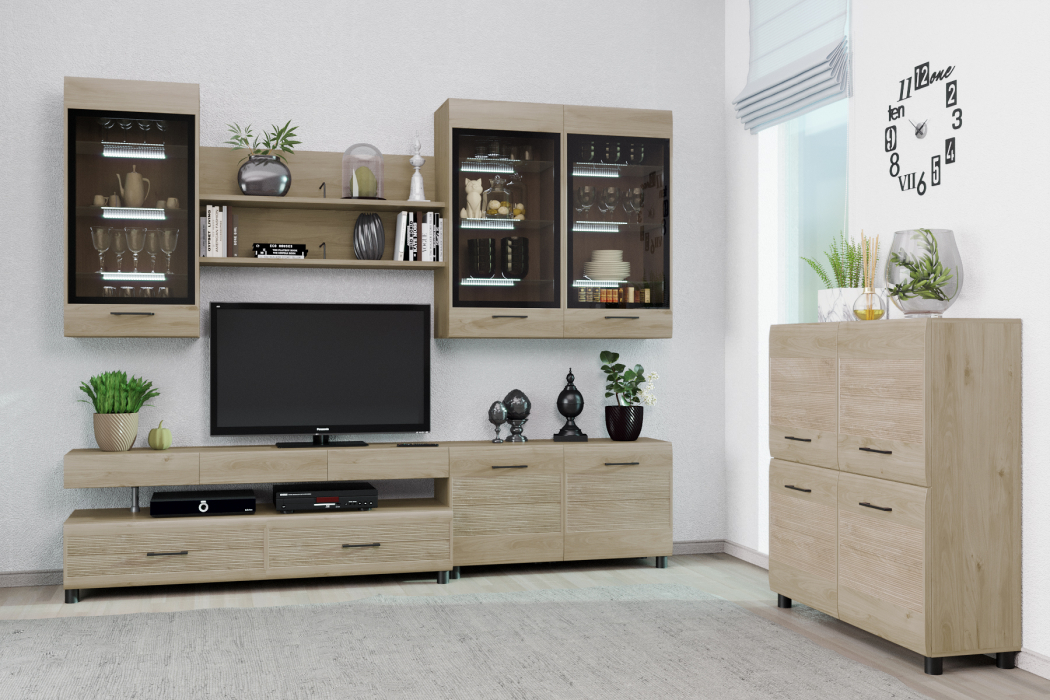 Стенки для гостиной, Модульная гостиная Камелия композиция 8