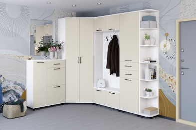 Модульная прихожая Грейс композиция 1  Снежный Ясень