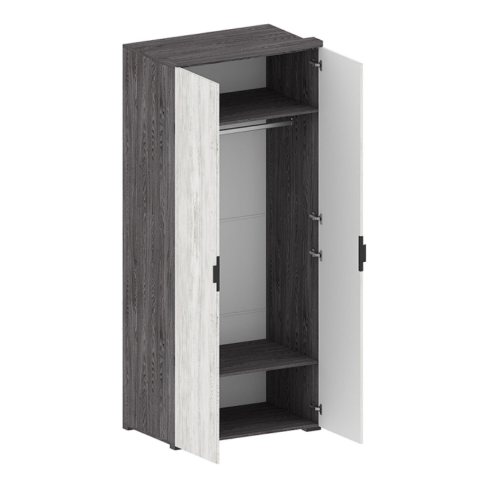 Для одежды, Шкаф Шаде ШК-2902, черный ясень, санторини белый