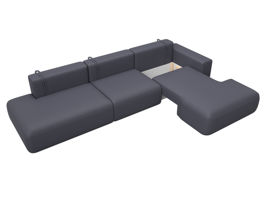 Диваны угловые в гостиную, Диван угловой Лига-036 НПБ Модерн Лонг правый угол, экокожа GRIFON 