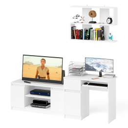 Стол однотумбовый компьютерный Мори МС-1 левый с полкой на 900 и тумбой на 1200