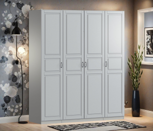 Шкаф четырехдверный Макс 2000 мм, вариант №3 (ЛДСП/МДФ)