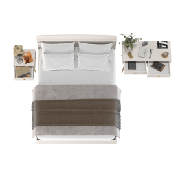 Кровать двуспальная Афина 1600 с прикроватной тумбой и столиком