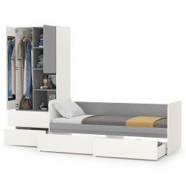 Детская кровать с ящиками и шкаф Торонто