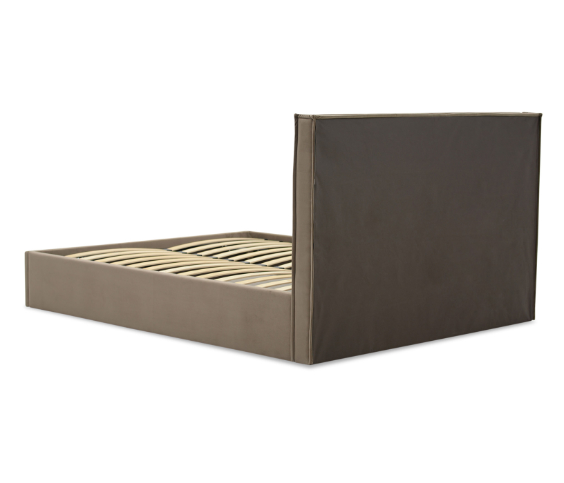 Мягкая кровать, Двуспальная кровать ЛУТОН 180х200, с подъемным механизмом, велюр