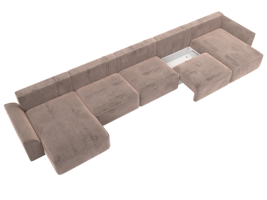 Диваны еврокнижки, Диван П-образный Лига-048 НПБ МегаЛонг, велюр TOWER