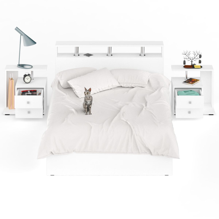 Спальные гарнитуры, Кровать Камелия 1400 с двумя прикроватными тумбами