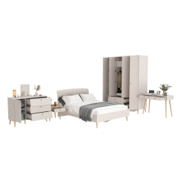 Набор мебели из пяти предметов в спальню Афина с кроватью на 1400