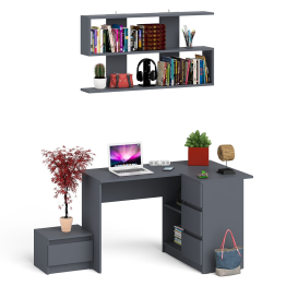 Стол угловой компьютерный МС-16 Мори правый с полкой верхней на 1200 и тумбой ТМП400