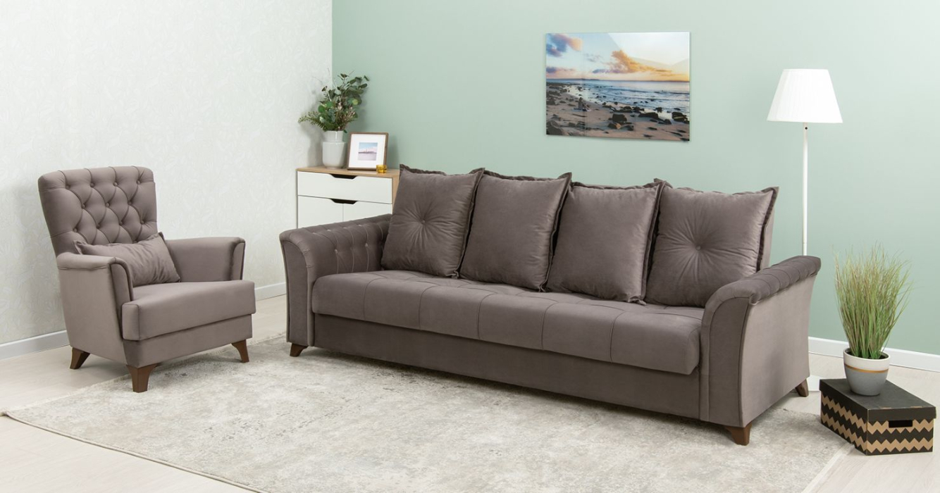 Диваны с ящиком для белья, Диван прямой Ирис