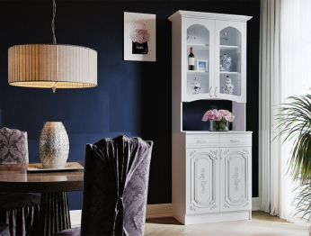 Буфет Лиза 2 двухстворчатый (белый глянец/белый)