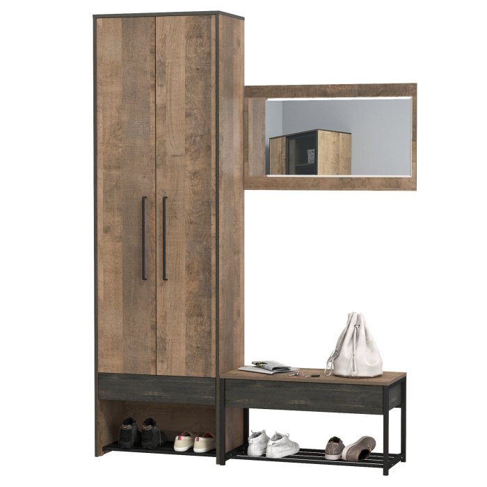 Прихожая, Прихожая с тумбой для обуви с сиденьем и зеркалом Трувор