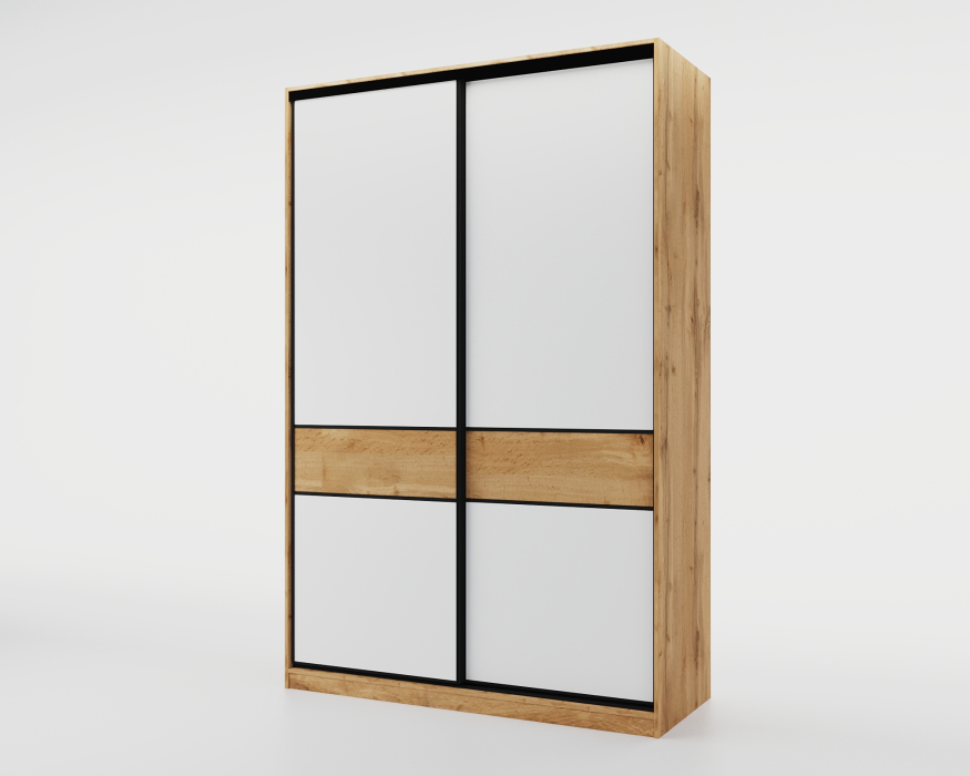 Шкафы-купе 2-х дверные, Шкаф-купе SLIM,125*60, Дуб вотан