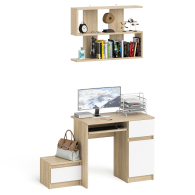 Прямые компьютерные столы, Стол компьютерный МС-1 правый с тумбой 400 и полкой Мори