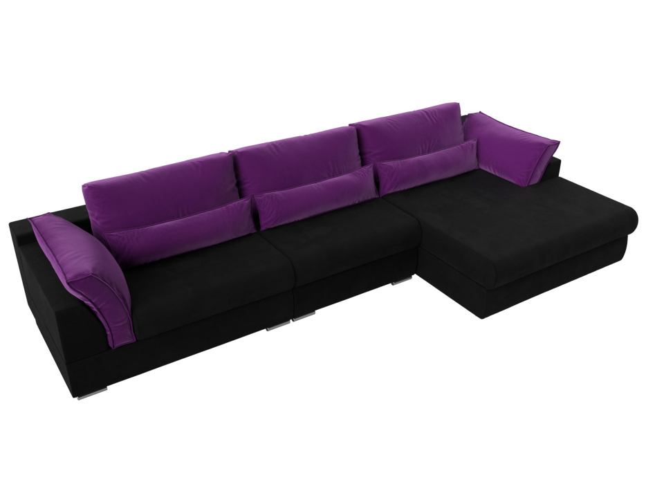 Диваны угловые в гостиную, Угловой диван Пекин Long угол правый, НПБ, микровельвет