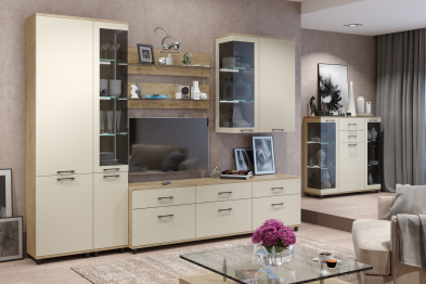 Модульная гостиная Грейс композиция 5  Гикори Джексон Светлый