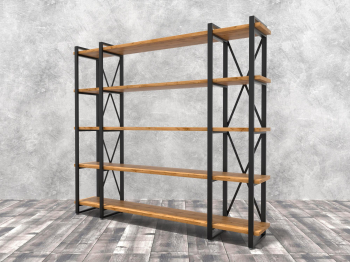 Стеллаж Айсберг Лофт 200х182-4 v3 черный