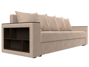 Диван прямой Дубай Лайт полки слева, велюр