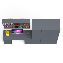 Шкаф-комод трёхдверный Мори МШ1200.1 с письменным столом и открытой книжной полкой