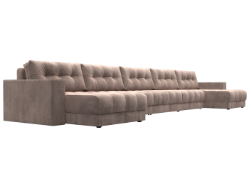 Диван П-образный с декором Лига-049 НПБ Мегалонг, велюр TOWER