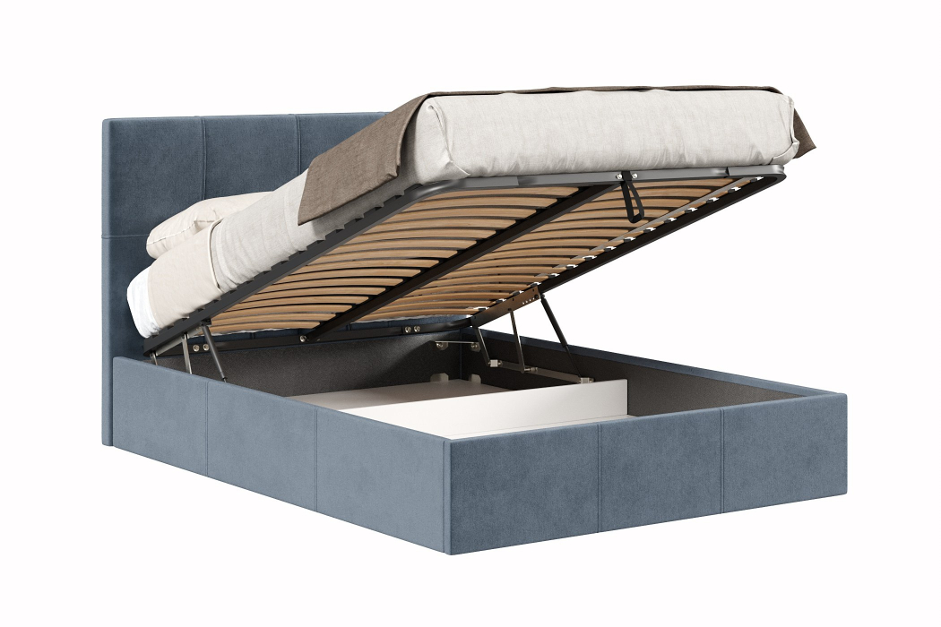 Мягкая кровать, Кровать Марсель 1400 с подъёмным механизмом,  велюр
