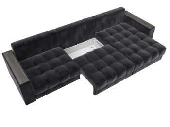 Диван угловой с декором Лига-049 НПБ Лонг, велюр TOWER