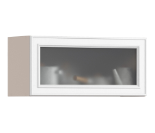 , Регина РП-280 Полка гориз с фасадом-витриной Песочный/МДФ Классика белый