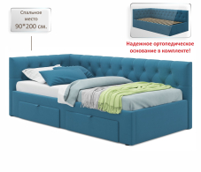 Мягкая кровать, Односпальная кровать-тахта Afelia с ящиками 900