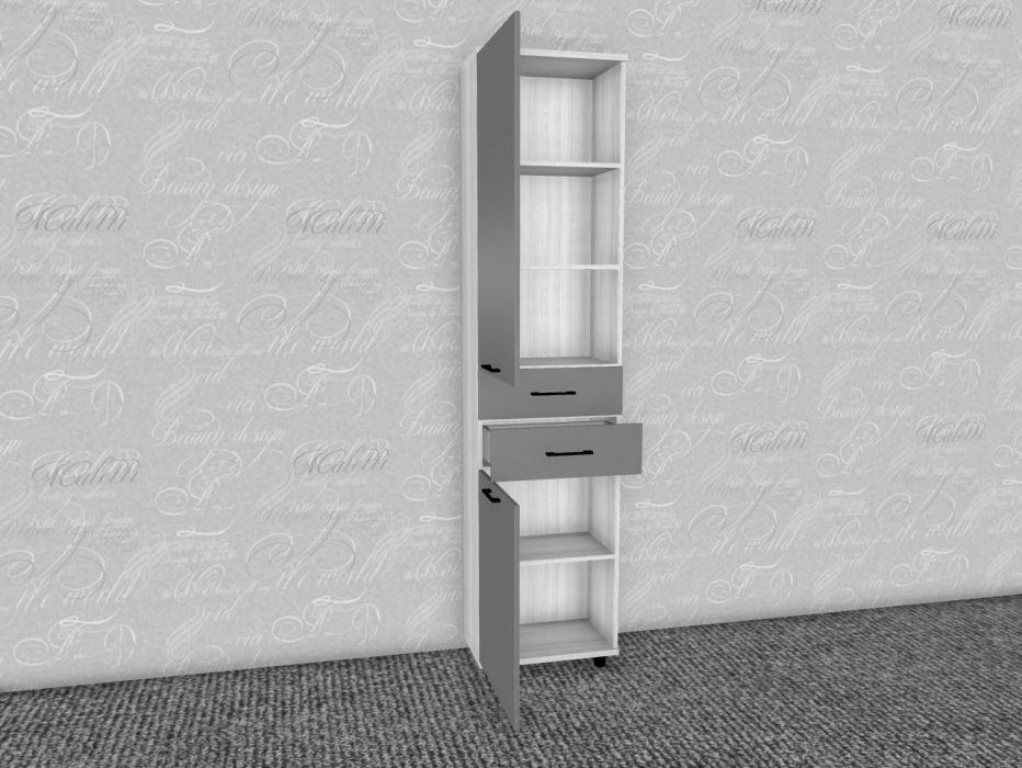 Шкафы пеналы, Модульная система Грейс Шкаф ШК-5045  Гикори Джексон Темный