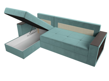 Диван угловой Дубай Лайт, велюр, левый угол