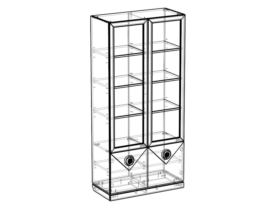 Витрины, Капри шкаф-витрина двухдверная