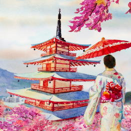 Интерьерная панель из стекла 500*600*6 мм MGF56_сакура