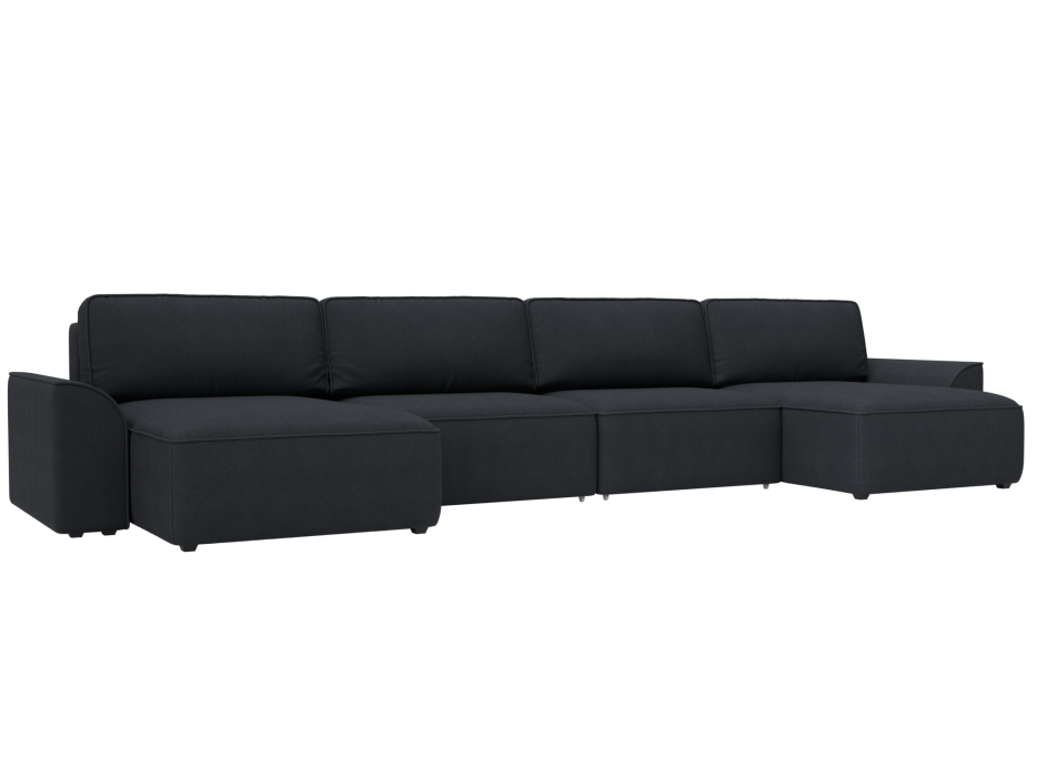 Диваны прямые со спальным местом, Диван п-образный Лига-048 НПБ лонг, замша JOLY