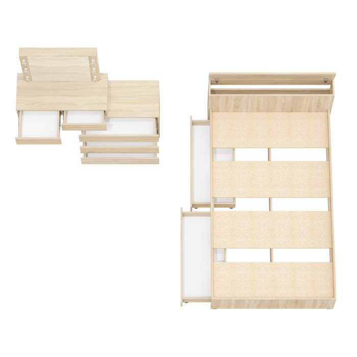 Спальные гарнитуры, Столик туалетный с лампочками 110 с полутораспальной кроватью с ящиками Ксения 1200