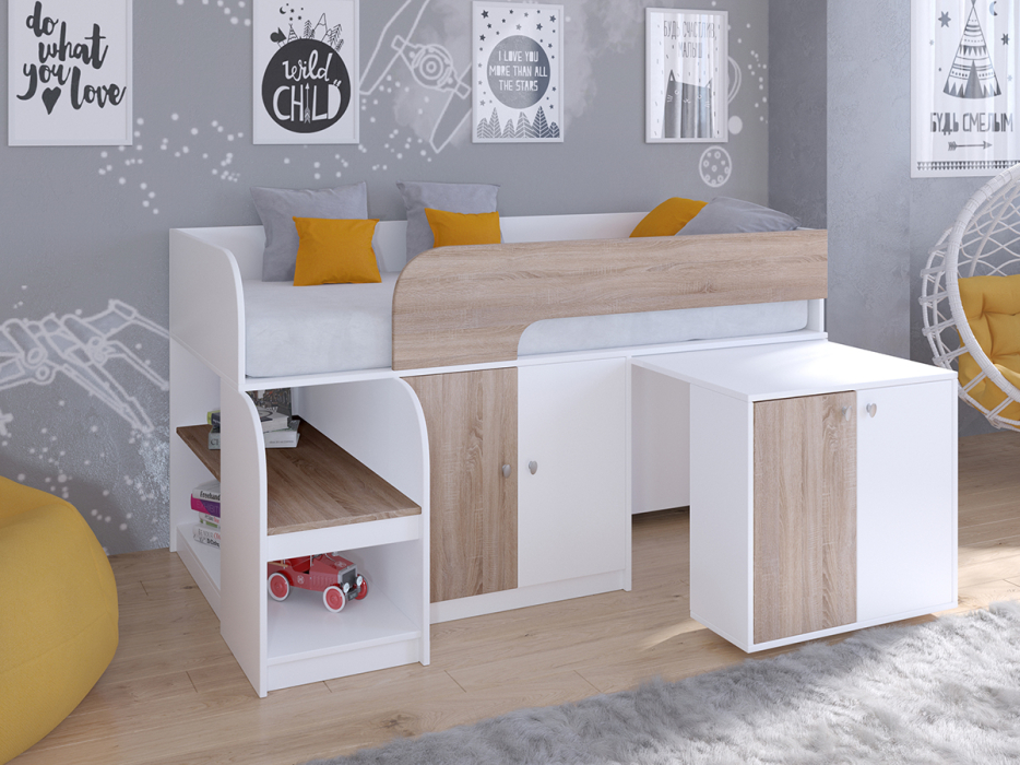 Кровати-чердаки, Кровать-чердак Астра 9 V8 Белый