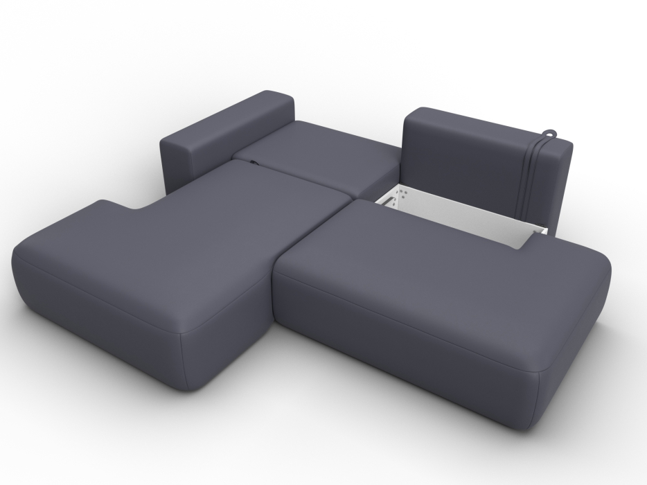 Диваны угловые в гостиную, Диван угловой Лига-036 НПБ Модерн левый угол, экокожа GRIFON